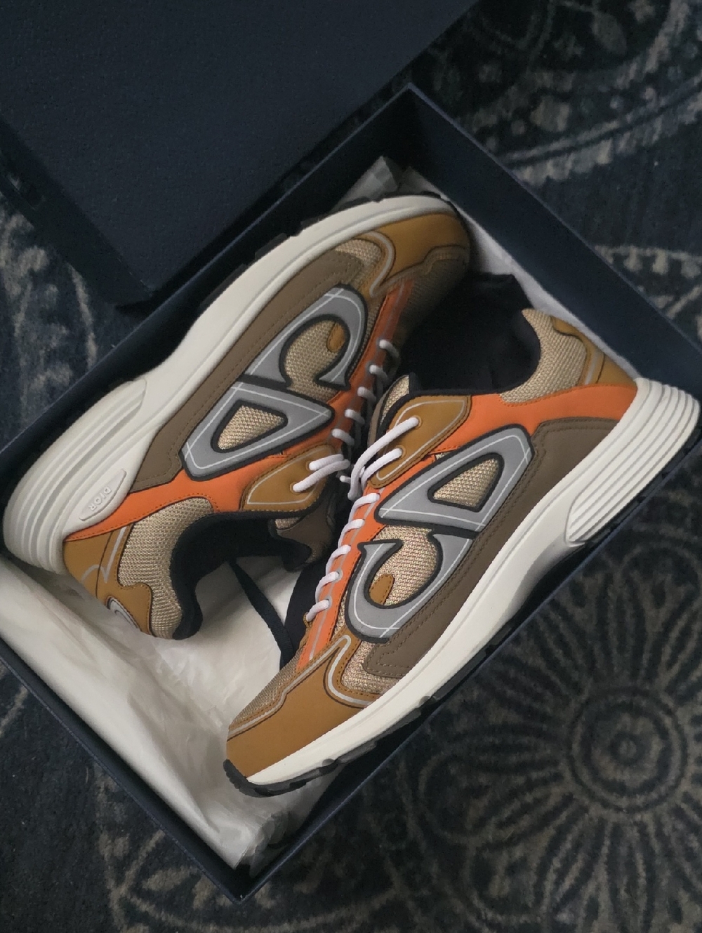 Men's Brown & Orange Athletic Sneakers - Christian Dior